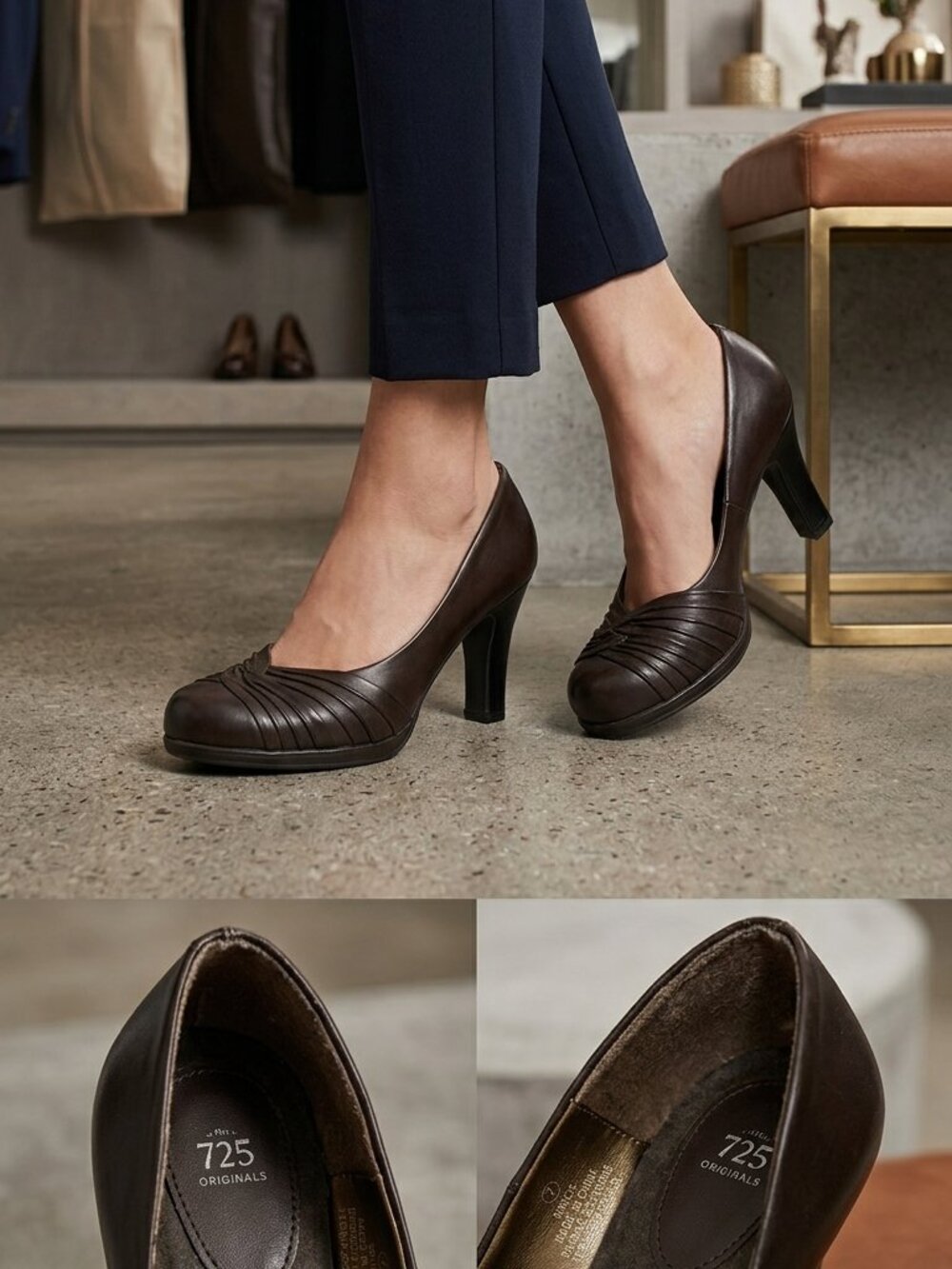 Vintage Y2K 725 Originals Millie Brown Pumps Size 7 Fits 7.5 Office Siren 2000s